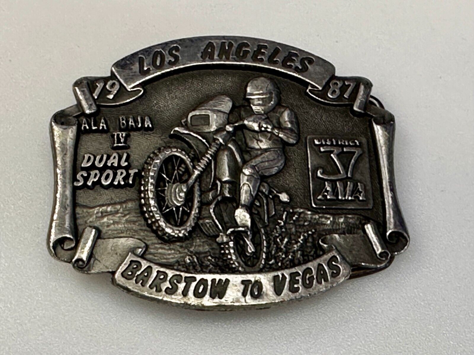 AMA Los Angeles to Barstow to Vegas 1987  Trail Ride Motorcycle Belt Buckle