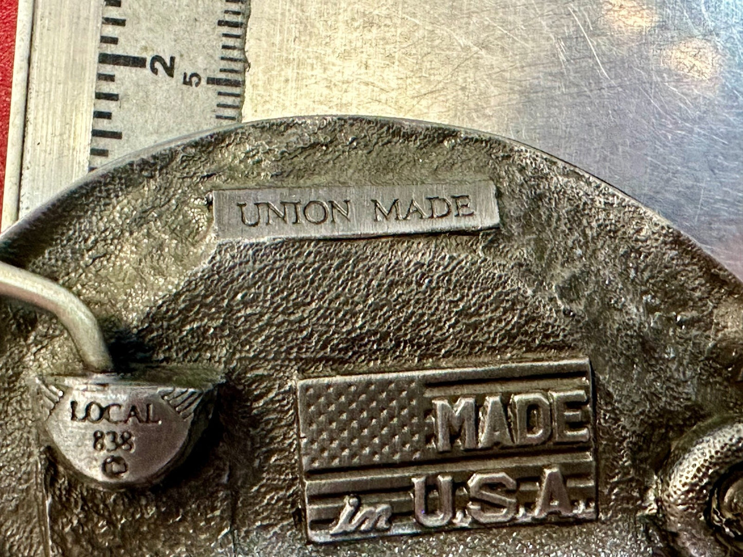 AUW United Auto Workers Local 838 50 Years of Leadership 1941-1991 Belt Buckle