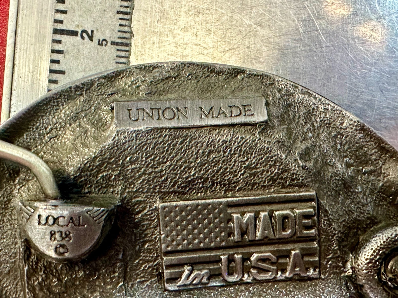 AUW United Auto Workers Local 838 50 Years of Leadership 1941-1991 Belt Buckle