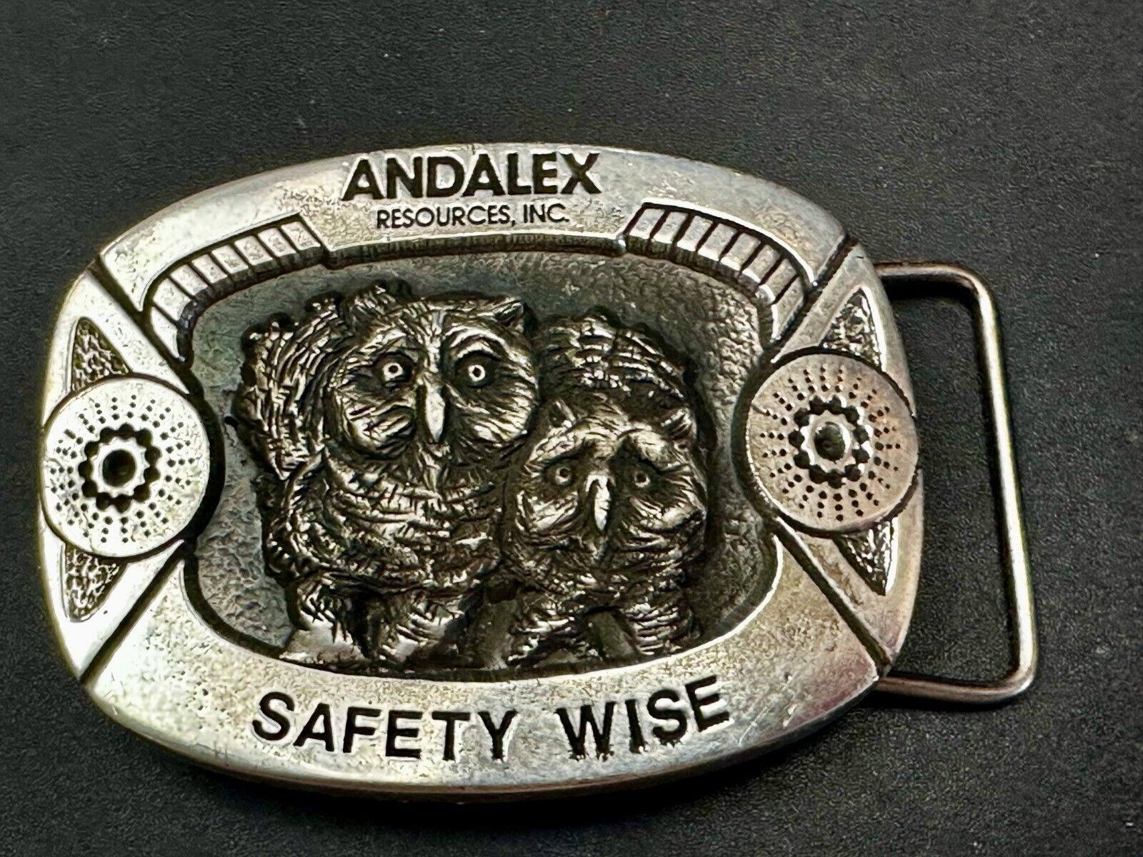 Andalex Resources Inc Safety Wise Night Owl Vintage Gary Prazen Belt Buckle