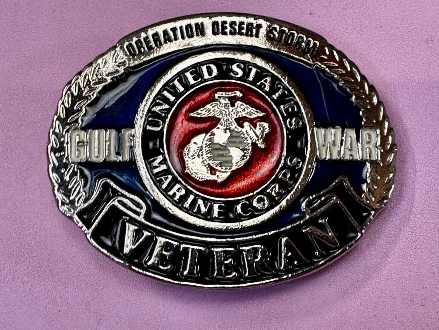 United States Marine Corp. Operation Desert Storm Gulf War Veteran Belt Buckle