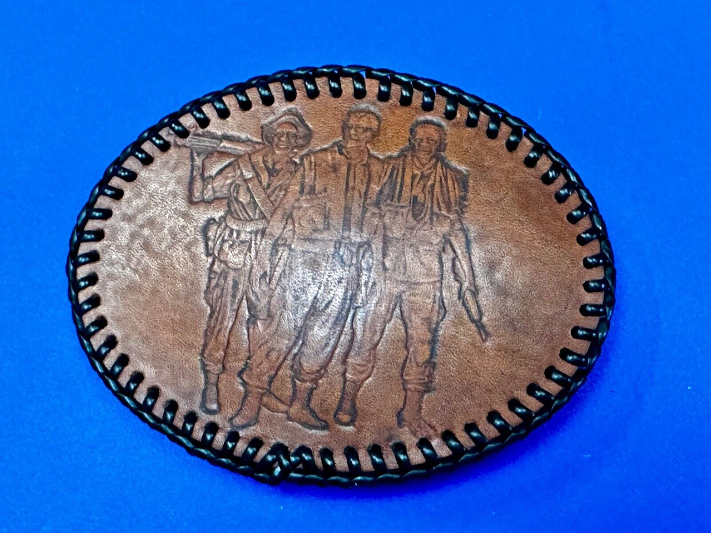 Vietnam War Memorial The Three Soldiers Statue Leather Vintage Belt Buckle