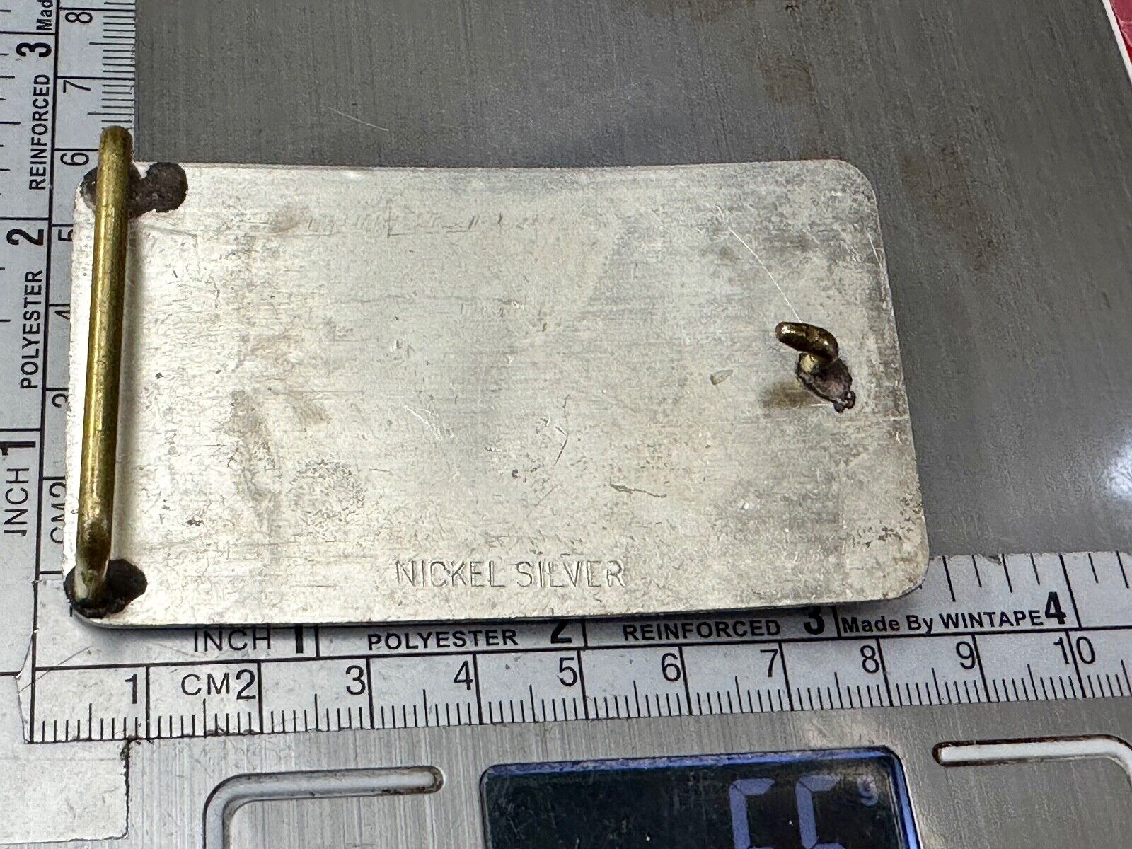 Vintage Horse w/  head down end of the trail Nickel Silver belt buckle w/ Stars