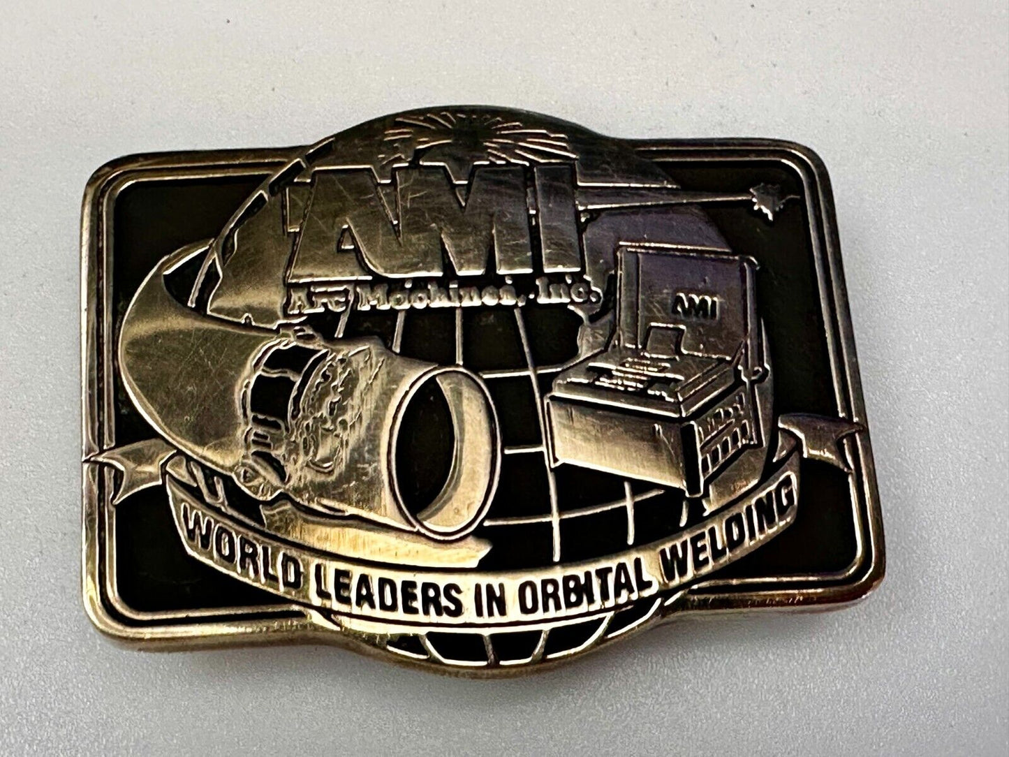Arc Orbital Welding Machine's Inc World Leaders Advertisement Promo Belt Buckle