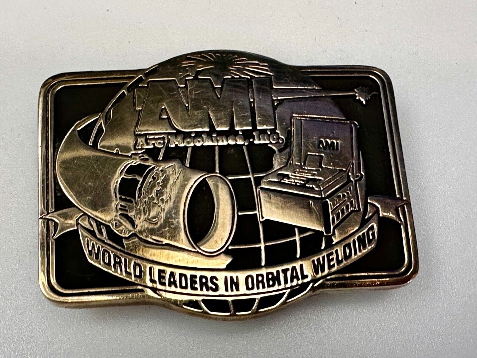 Arc Orbital Welding Machine's Inc World Leaders Advertisement Promo Belt Buckle