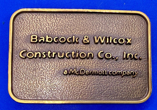 Babcock & Wilcox Construction Co. Commemorative Solid Brass Jadco Belt Buckle