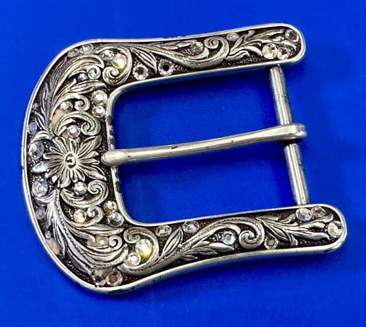 Ariat signed western ornate ranger silver tone belt buckle with Rhinestone's