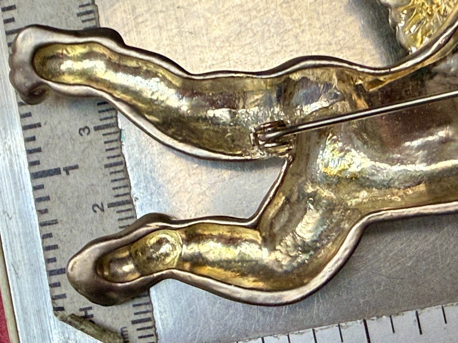 Angel Heart Cupid Bow & Arrow Christmas Holliday Vintage Gold Tone Brooch Pin