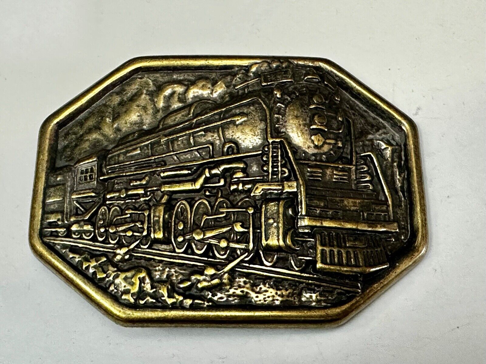 Avon Steam Locomotive Belt Buckle Vintage Collectors RR Railroad Trains Car