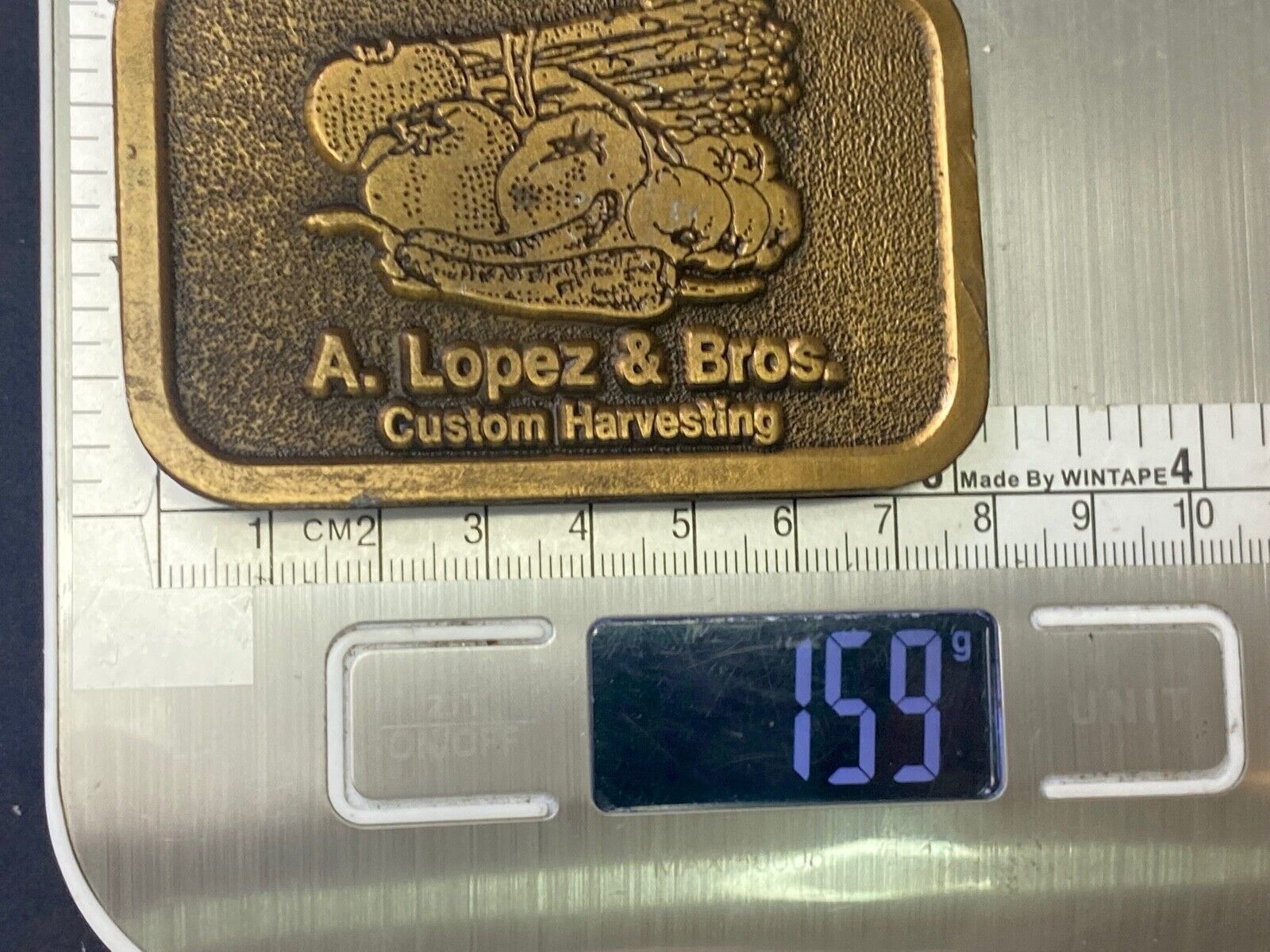A Lopez And Bros - Custom Harvesting Farming Farm Agriculture Belt Buckle 