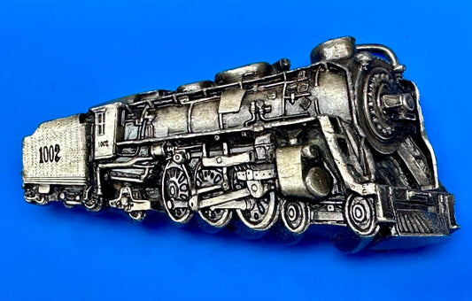 Train Steam Locomotive Vintage 1978 Cutout RR Bergamot Belt Buckle #1002