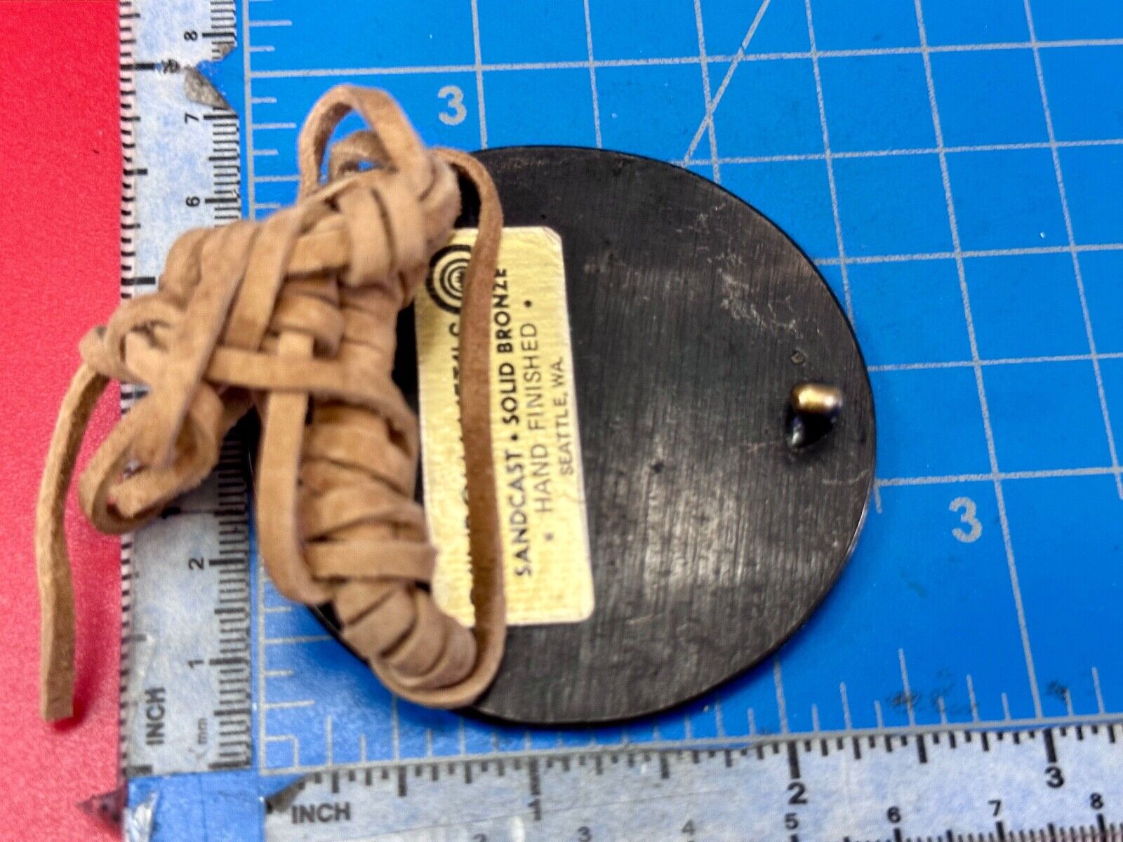 Two Snakes.,   Round Hippy Vibe Vintage Sandcast Rainbow Medals Belt Buckle