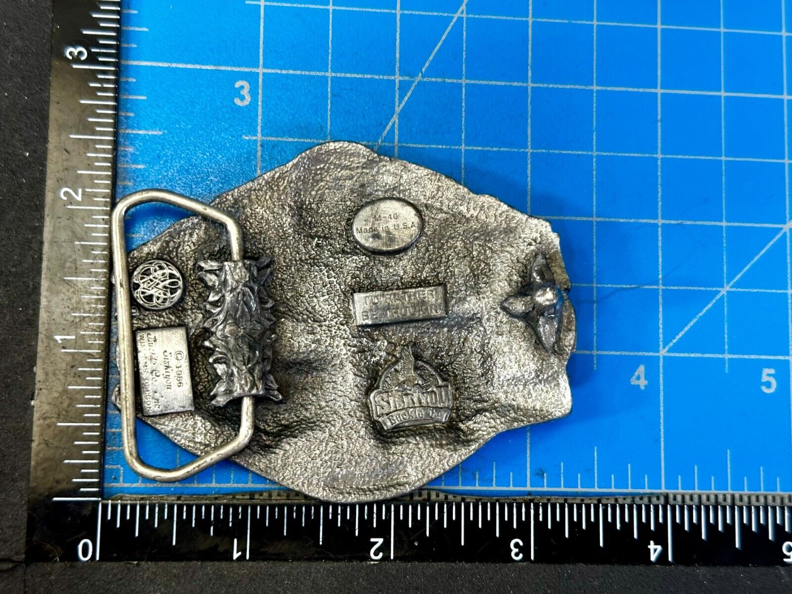 American Truck I'D RATHER BE TRUCKIN Pewter Vintage 1986 Belt Buckle - Siskiyou