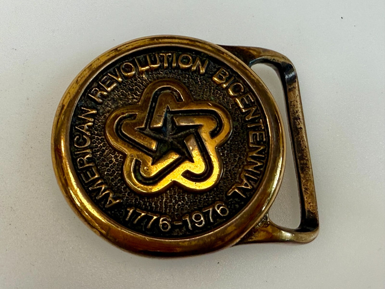 American Revolution Bicentennial Solid Brass Taylor Music Nashville Belt Buckle