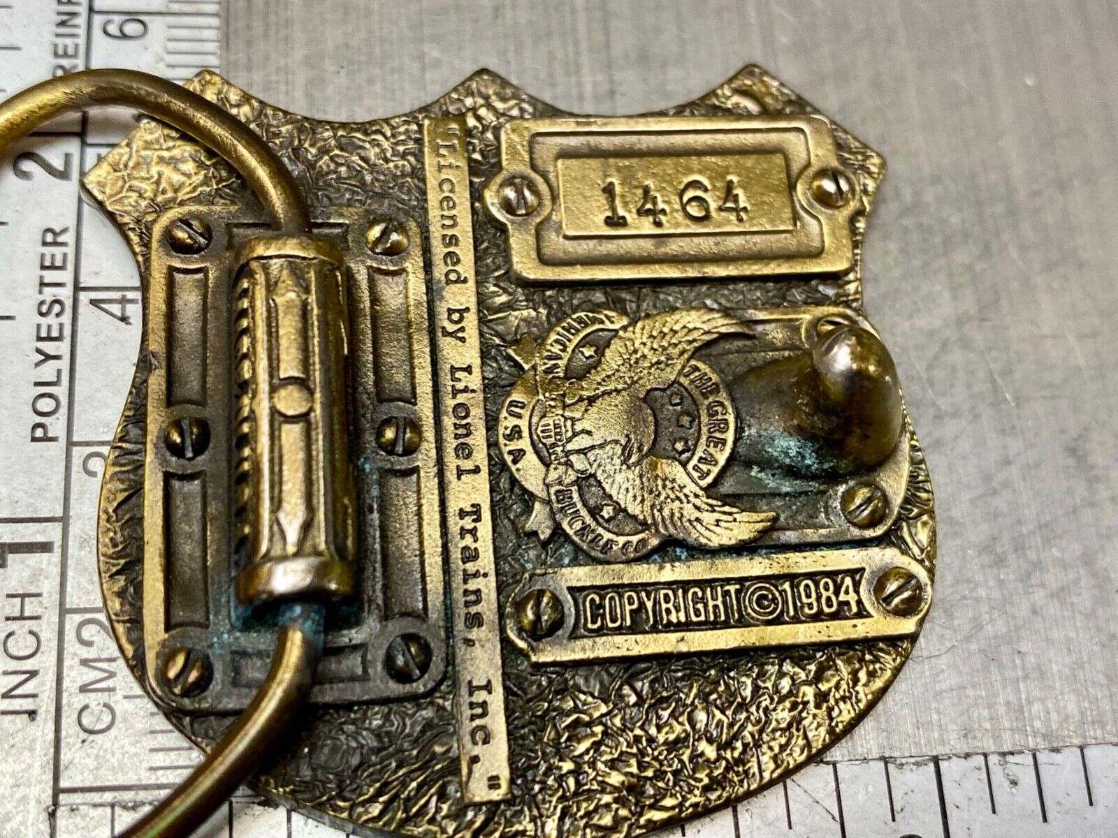American Flyer Lines Train Locomotive Badge shaped great American belt buckle