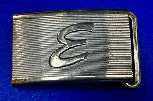 Antique Letter Monogram Initial E Art Deco Style Belt Buckle