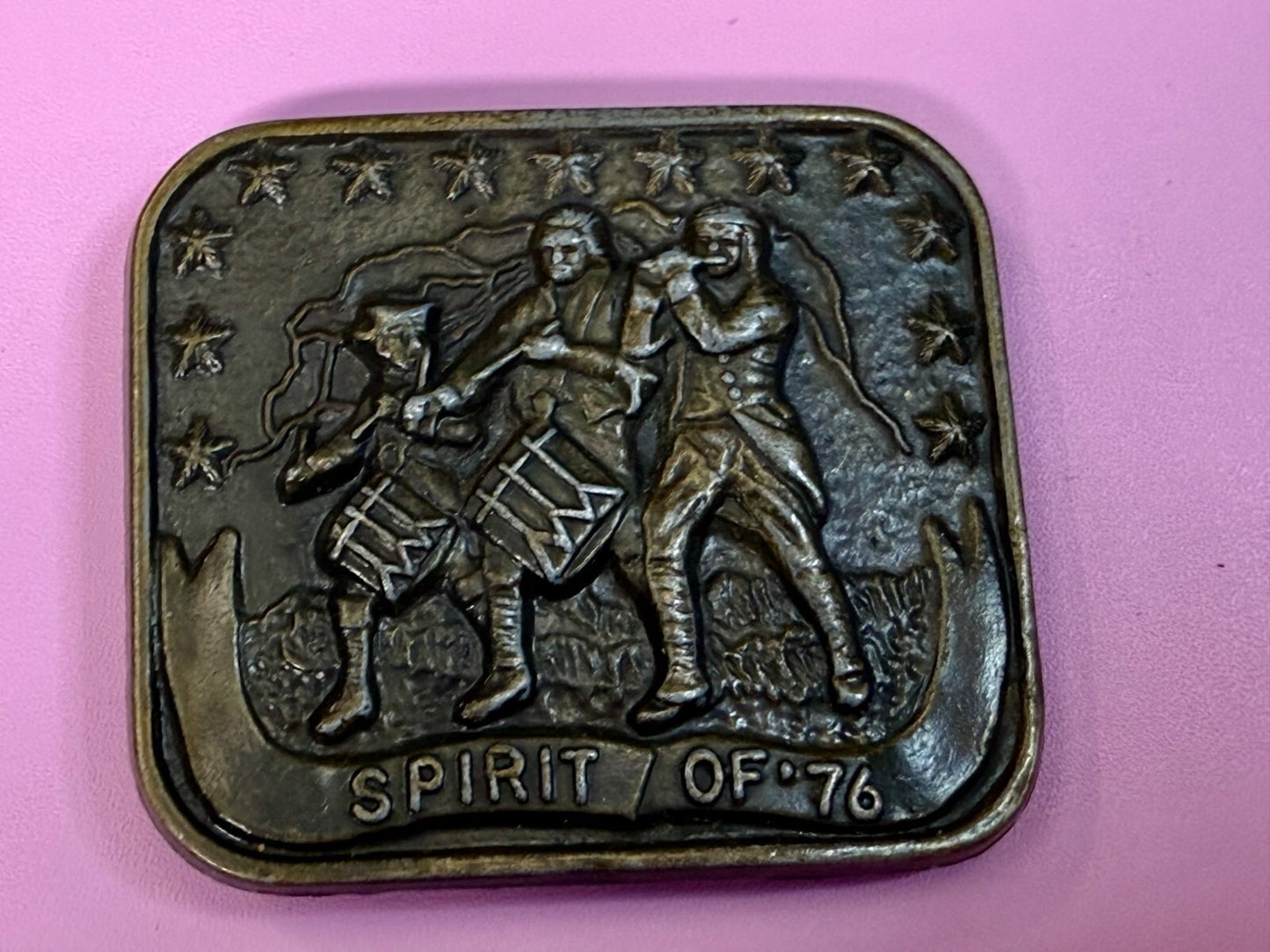 American Bicentennial The Spirit of 76 Patriotic Marching Band Belt Buckle