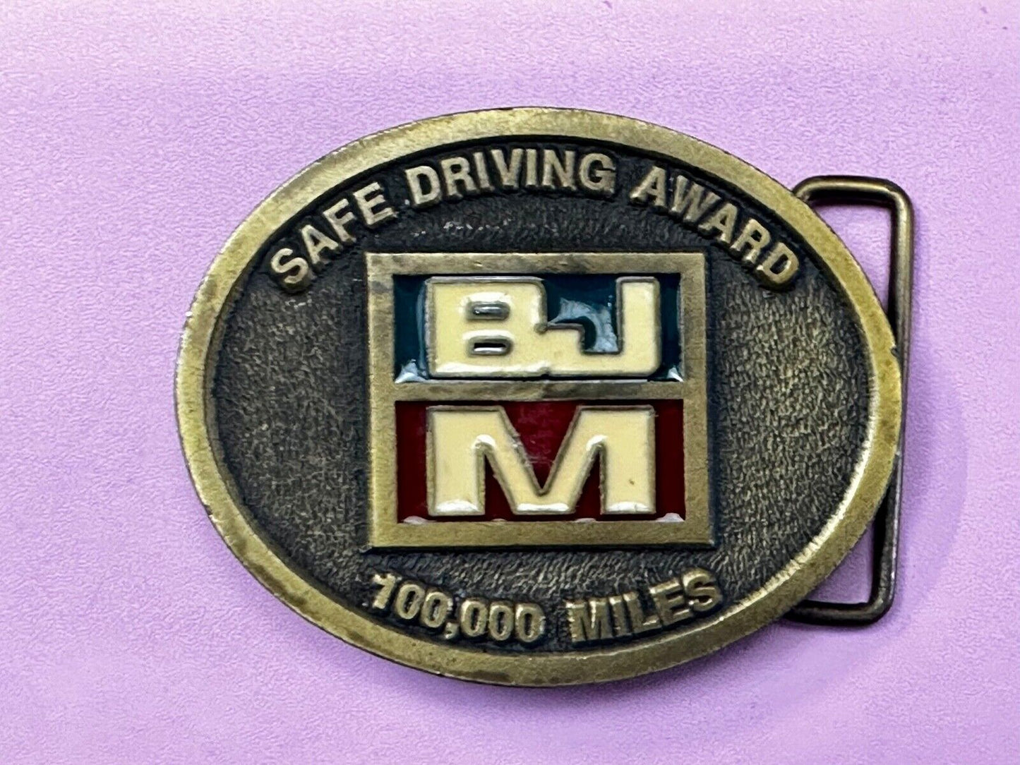 BJM Safety Driving Award Belt Buckle Made in USA by CD Hit