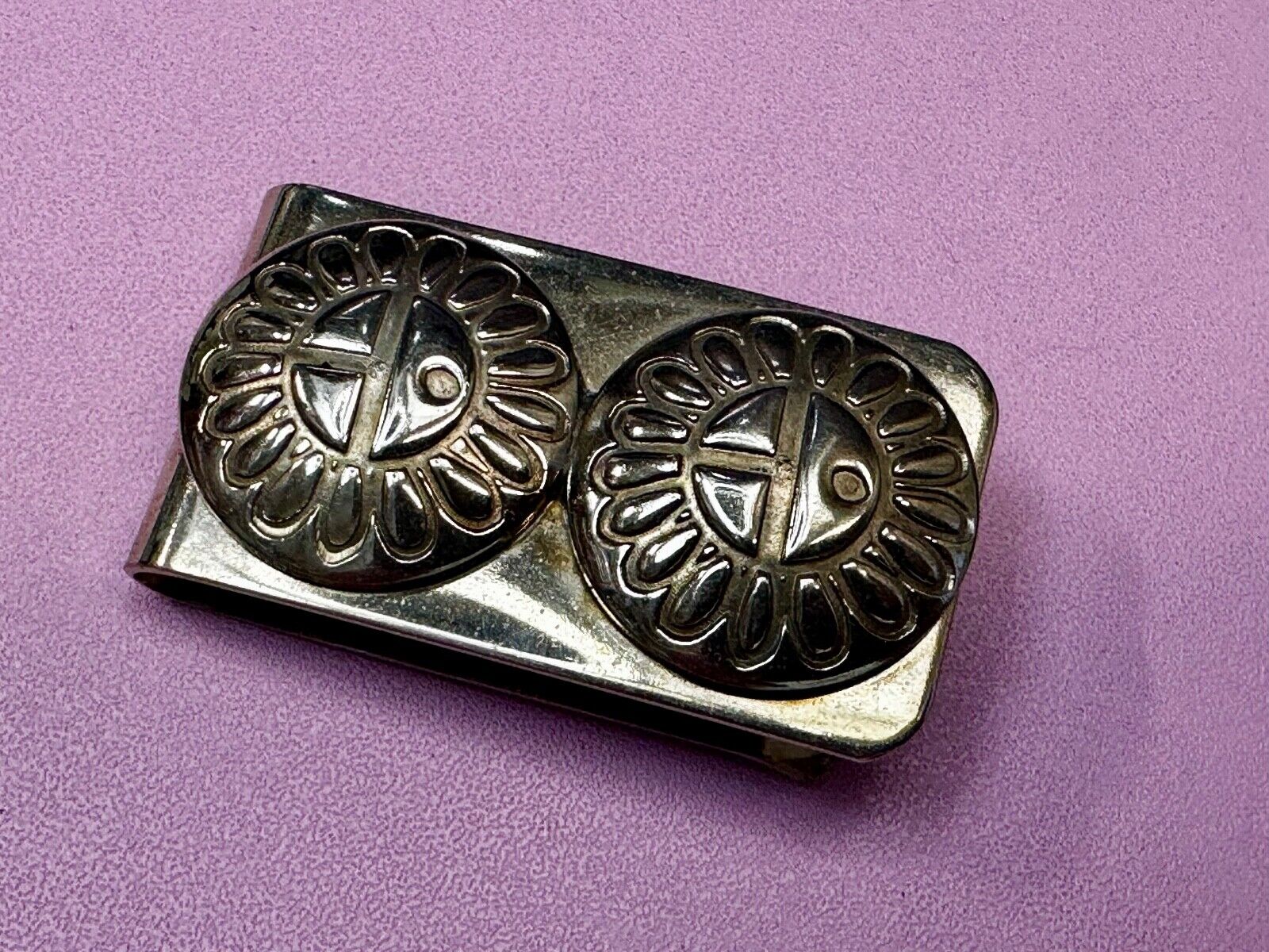 Aztec Symbol Mexican Silver Tone Money Clip - unknown to me!