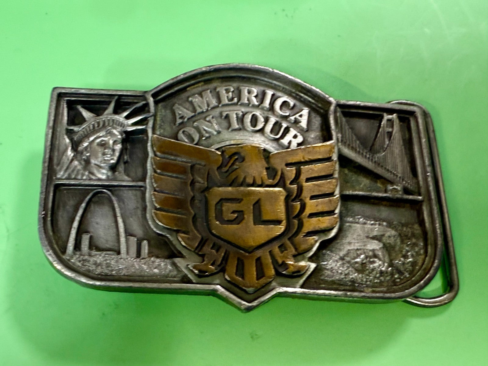 America on Tour Honda Motor Company Gold Wing Statue of Liberty Belt Buckle
