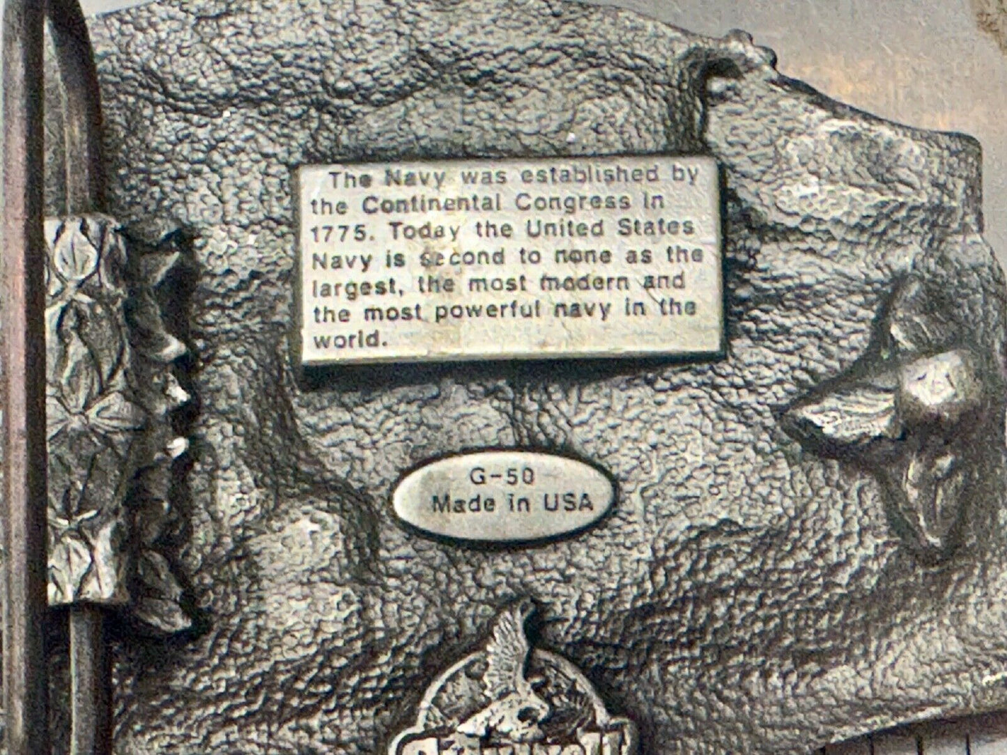 United States Navy USA Continental Congress Vintage 1987 Belt Buckle by Siskiyou