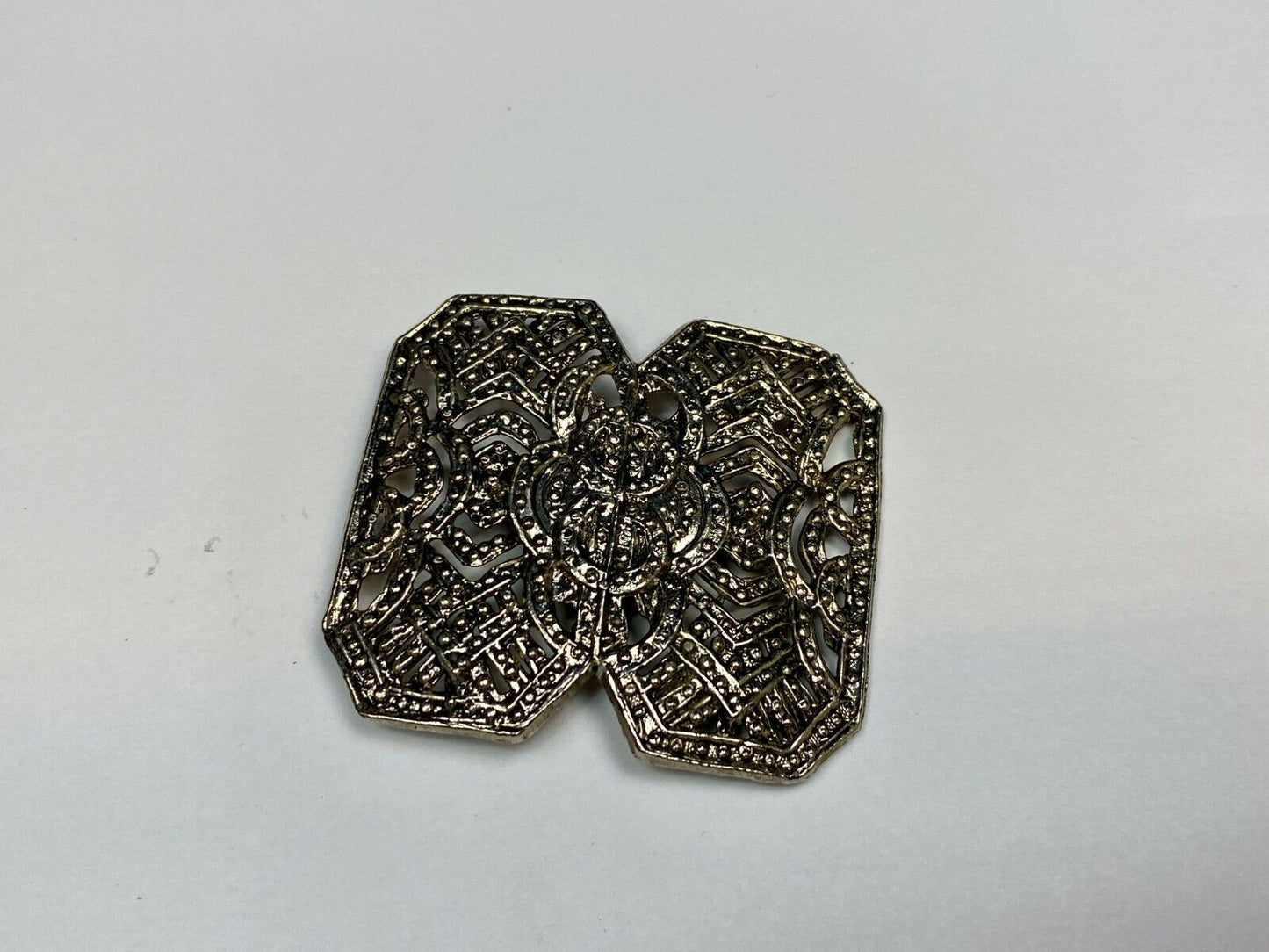 Antique See Through Silver Color Scarf Slide Clip Belt Buckle