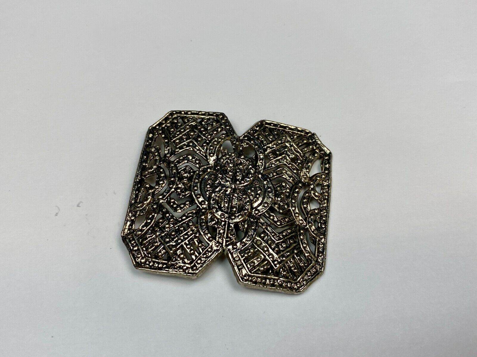 Antique See Through Silver Color Scarf Slide Clip Belt Buckle