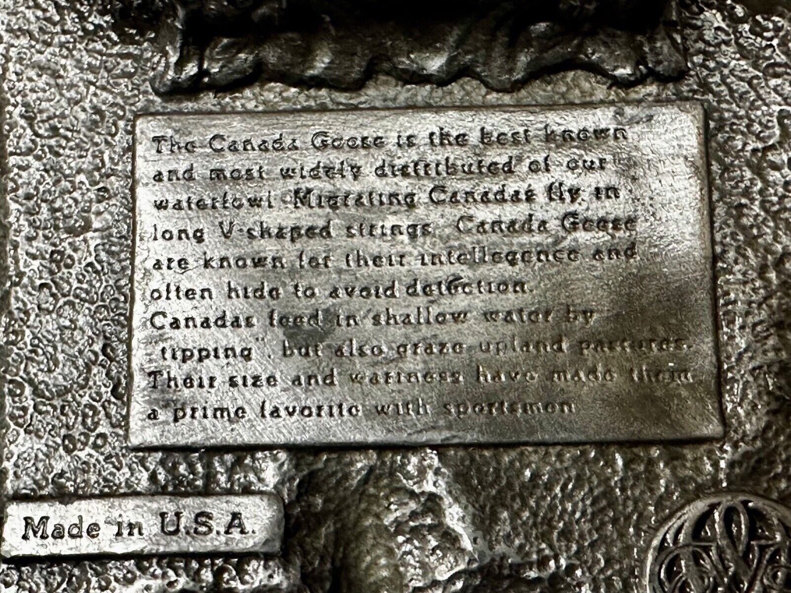 The Canadian Goose Migrating  Flying Brass Vintage 1983 Belt Buckle by Bergamot