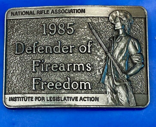 Vimntage 1985 Nra Defender Of Firearms Freedom Belt Buckle