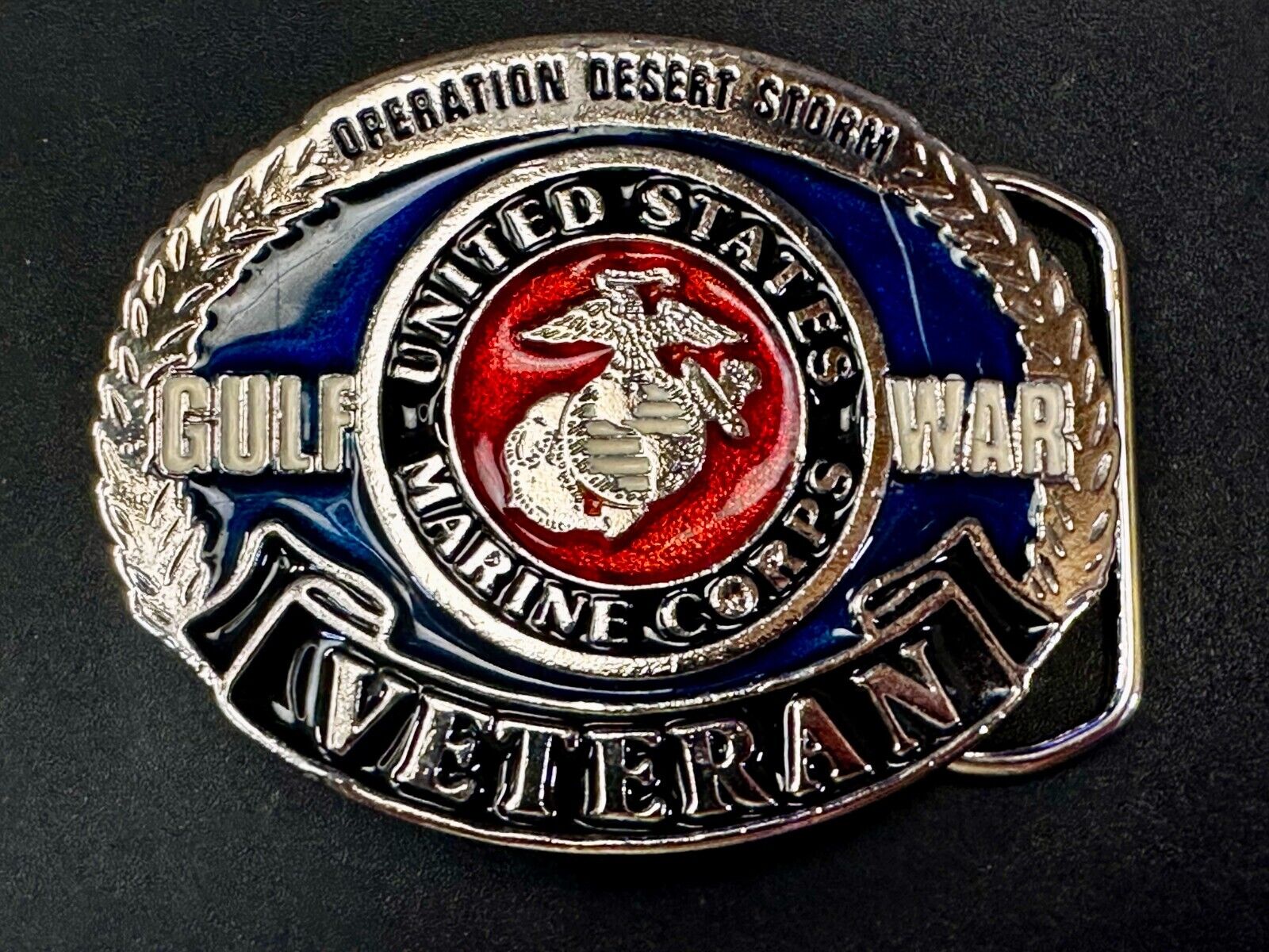 United States Marine Corp. Operation Desert Storm Gulf War Veteran Belt Buckle