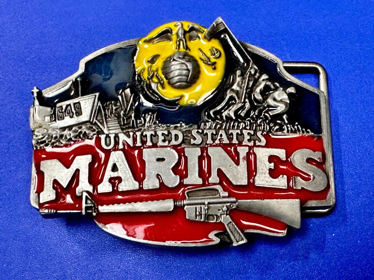 United States Marines Raised Colorful Patriotic Usa American Belt Buckle