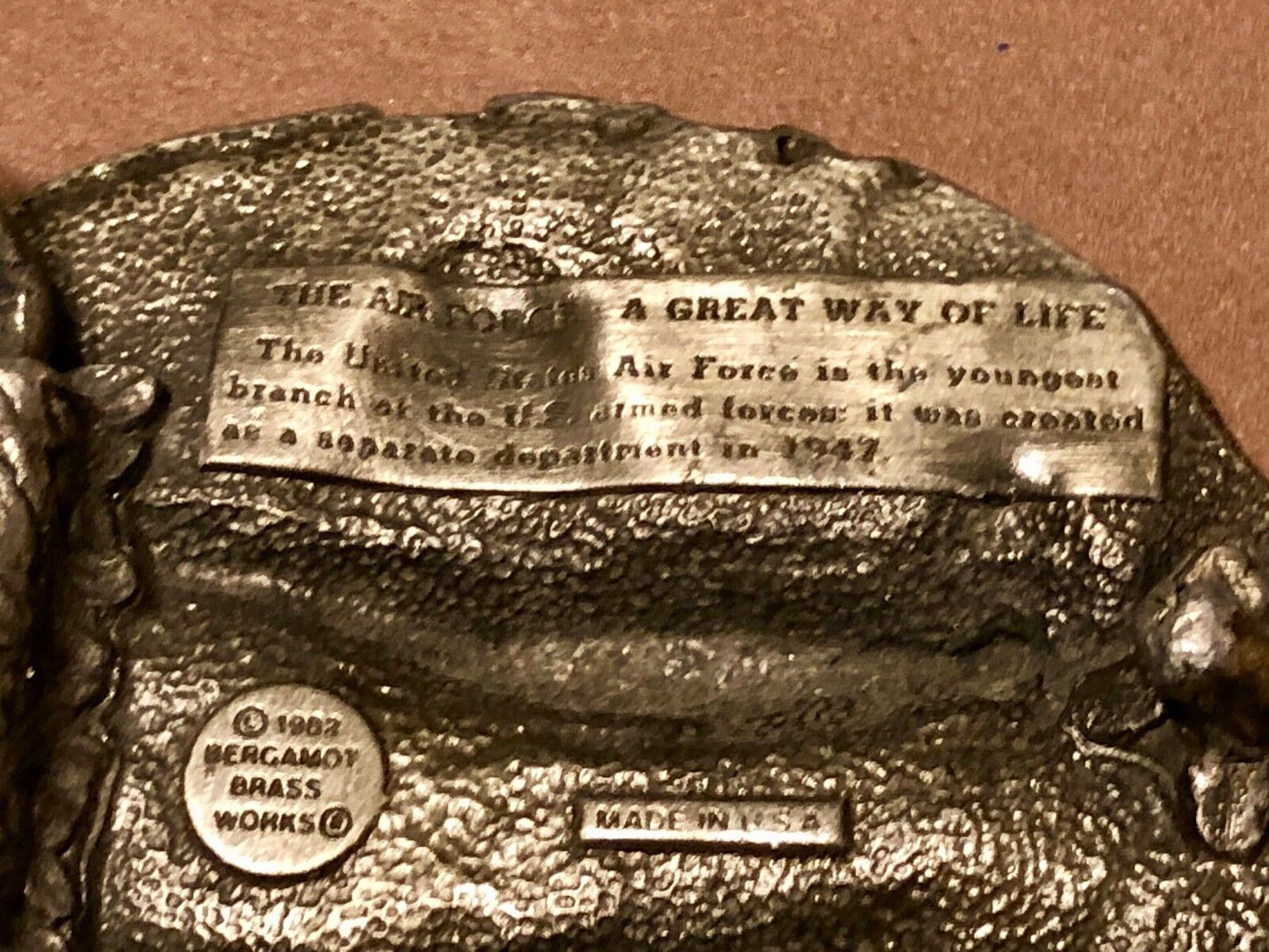 Vintage 1982 - Bergamot Belt Buckle - The US Air force. a great way of life!