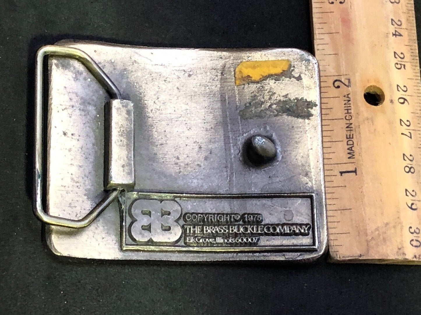  USA 200 Retro Vintage 1970’s Commemorative belt buckle - Brass Co Elk Grove IL