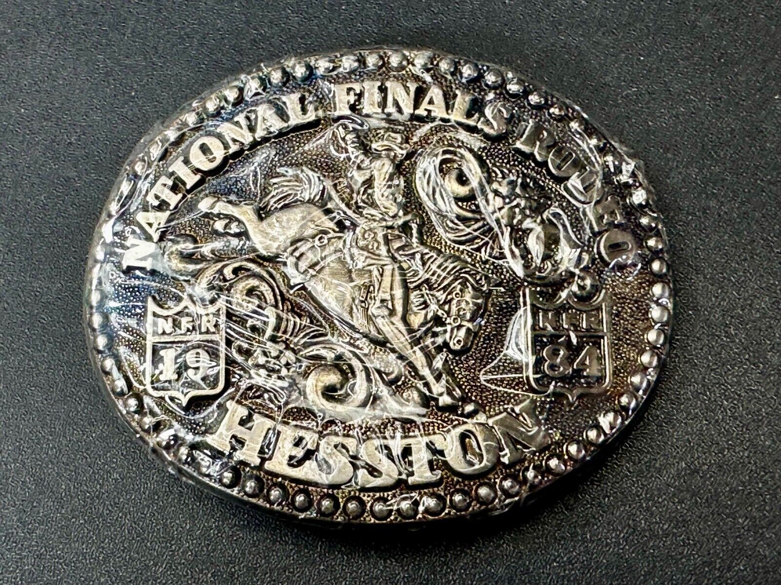 1984 Hesston National Finals Rodeo NFR Cowboys Youth Size NOS Belt Buckle