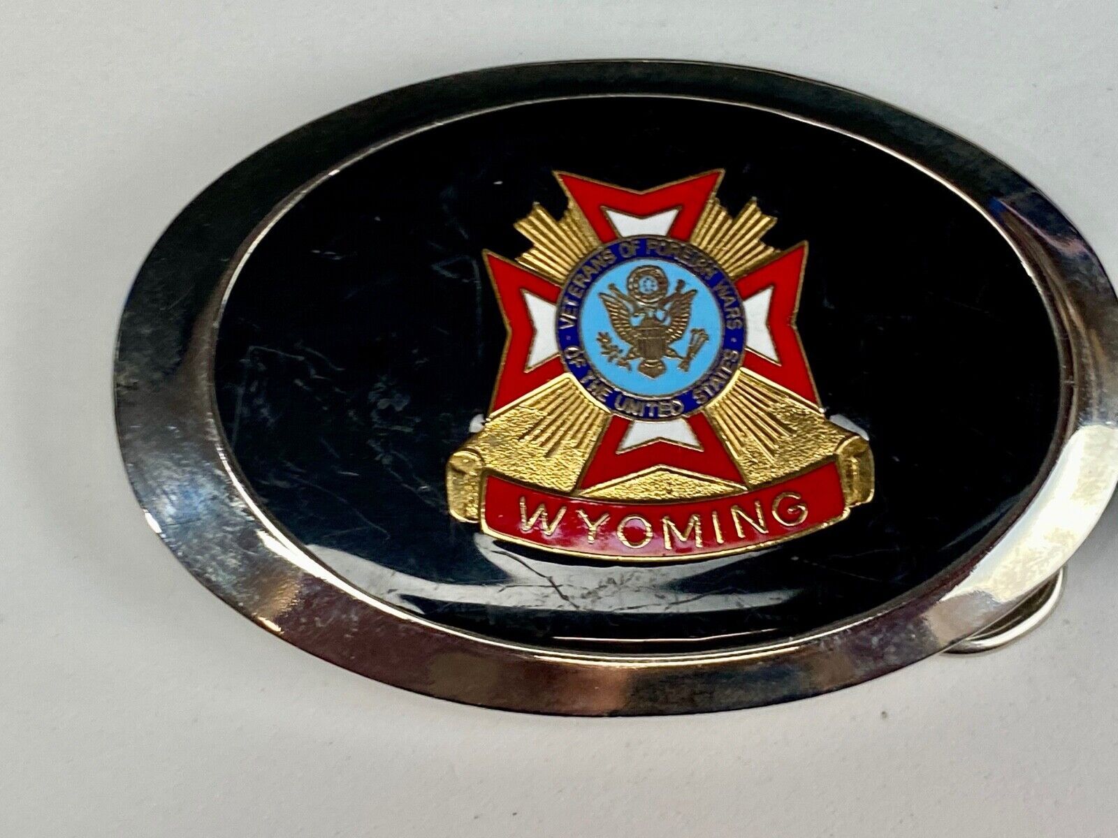 VFW VETERANS OF FOREIGN WARS -State of Wyoming Belt Buckle - Collector’s Piece