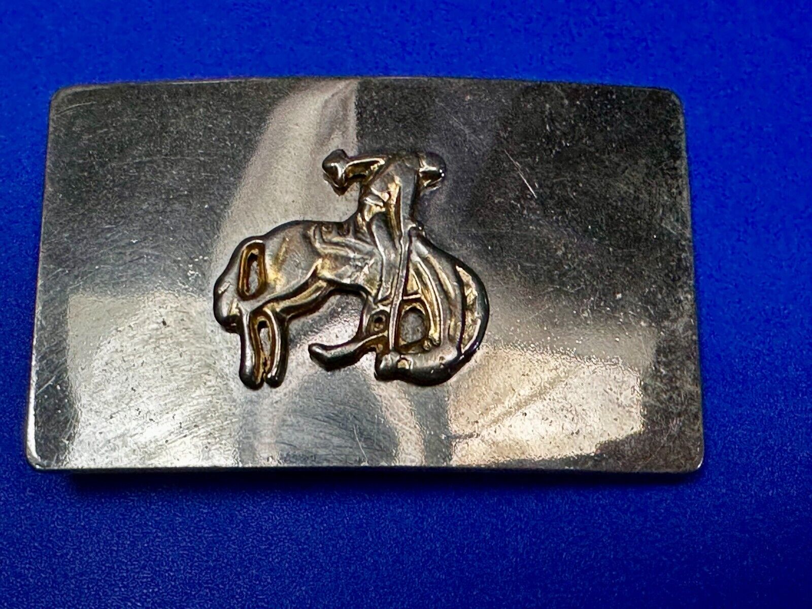 Vintage Cowboy Saddle Bronc Western Reflective Belt Buckle
