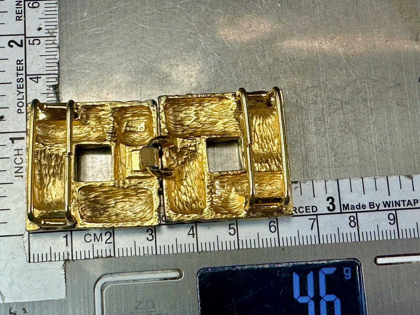 Two piece interconnecting vintage belt buckle by Dotty Smith
