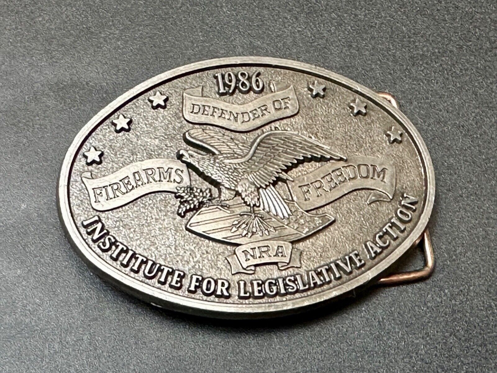 1986 NRA Institute for Legislative Action 2nd amendment Firearms belt buckle