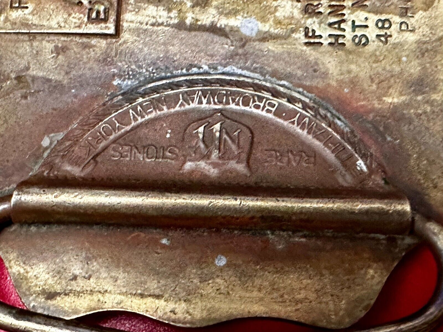 American Express Co Wells Butterfield Vintage Tiffany Rare Stone Belt Buckle