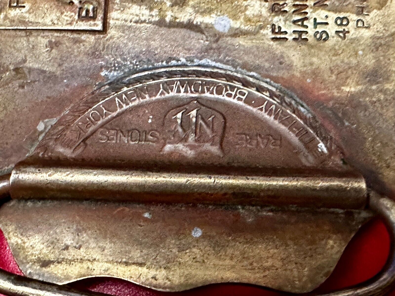 American Express Co Wells Butterfield Vintage Tiffany Rare Stone Belt Buckle