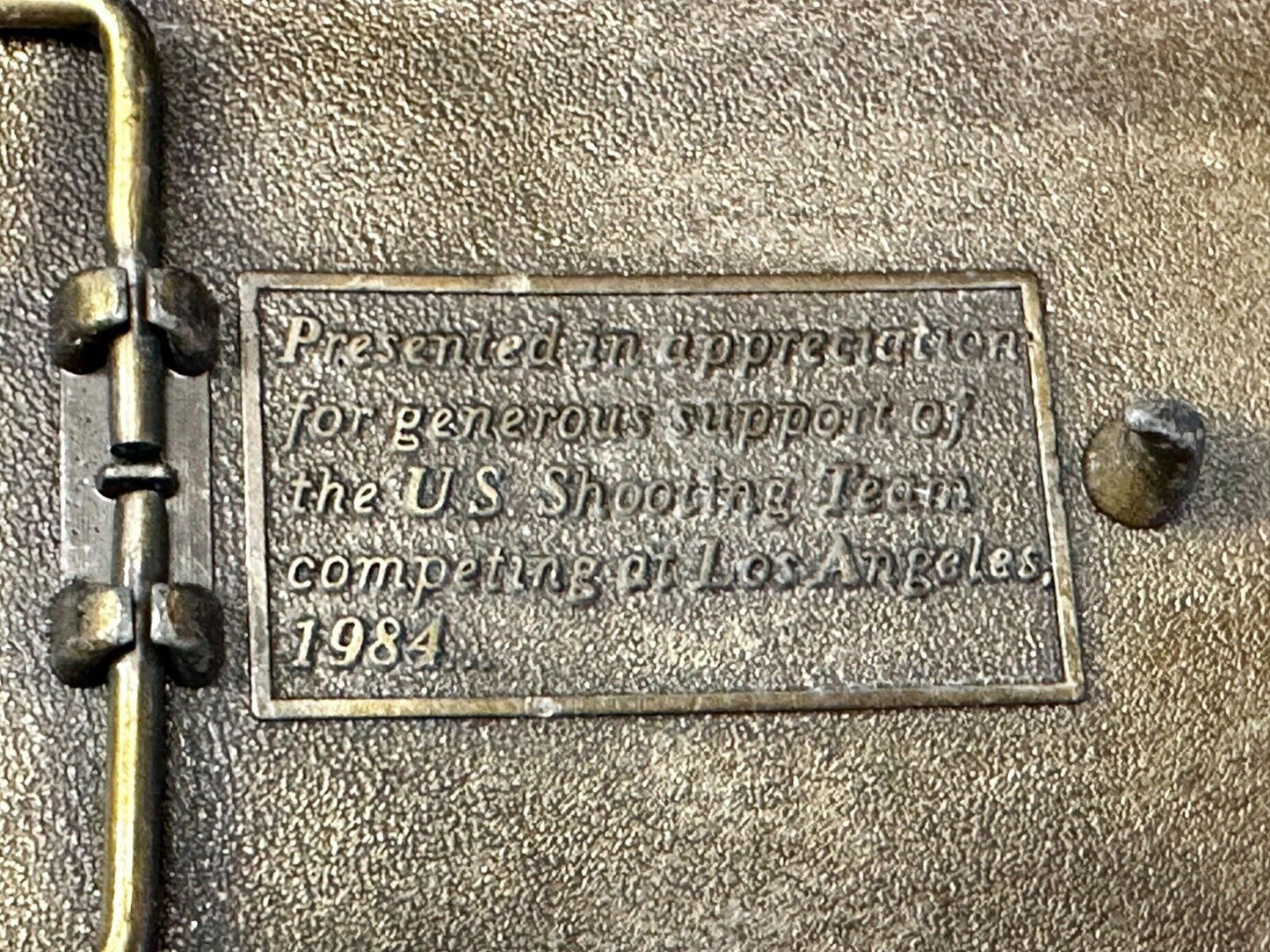 Aiming for Olympic Gold Vintage US Shooting Team Los Angeles 1984 Belt Buckle