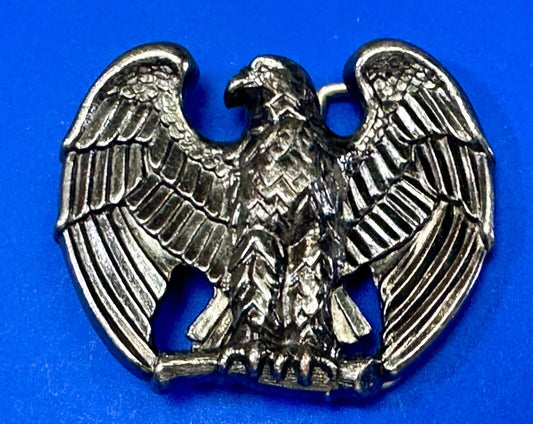 **BALD EAGLE ON BRANCH** PEWTERTONE PATRIOTIC USA 1970s CUT-OUT BELT BUCKLE