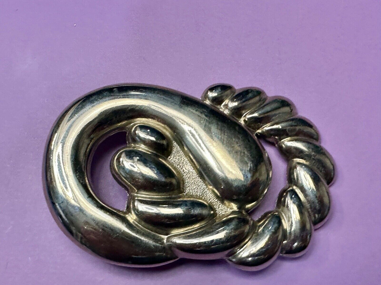 Abstract Infinity Loop Hippie Boho Silver Tone Vintage Belt Scarf Slide Buckle