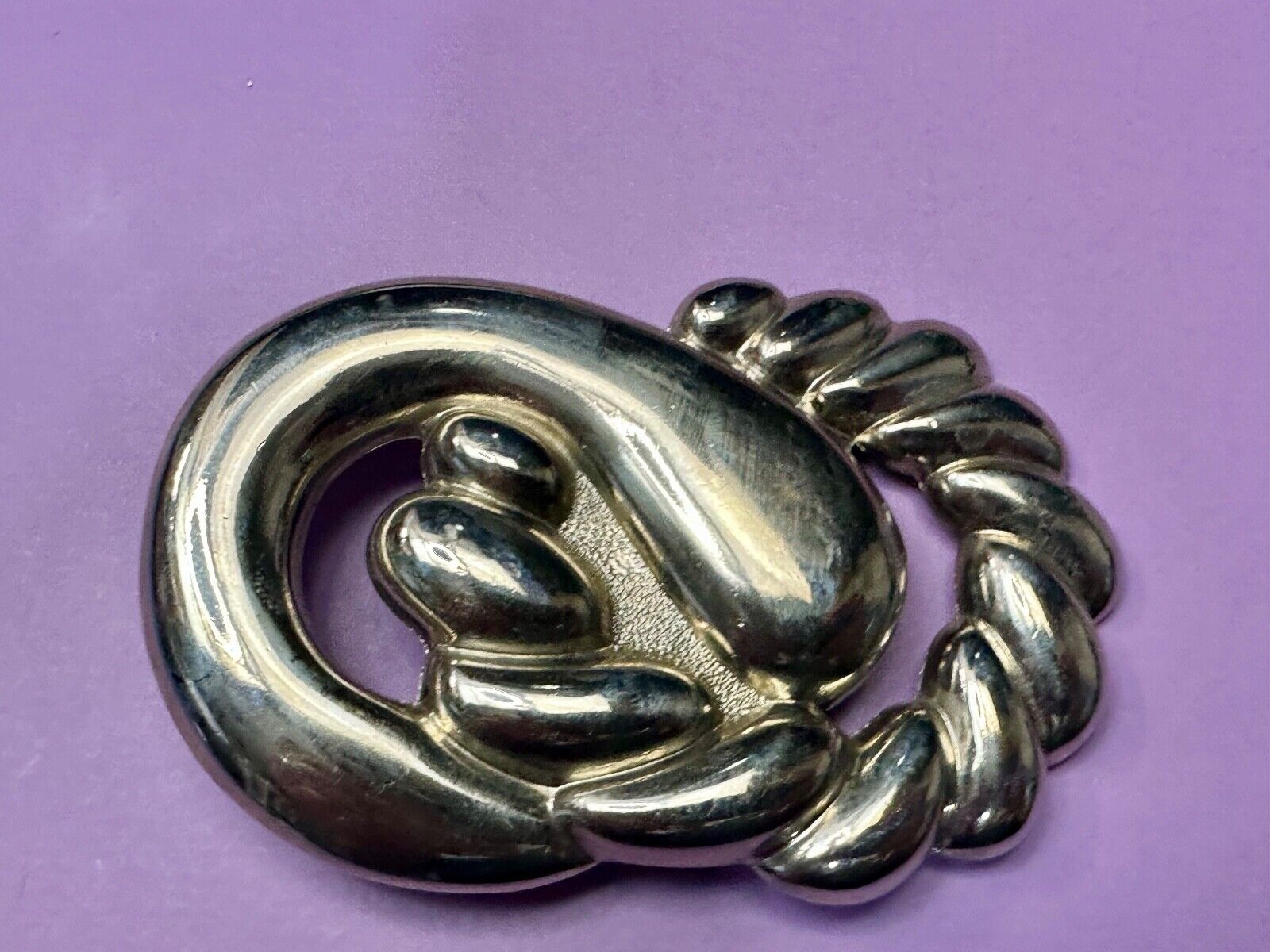 Abstract Infinity Loop Hippie Boho Silver Tone Vintage Belt Scarf Slide Buckle