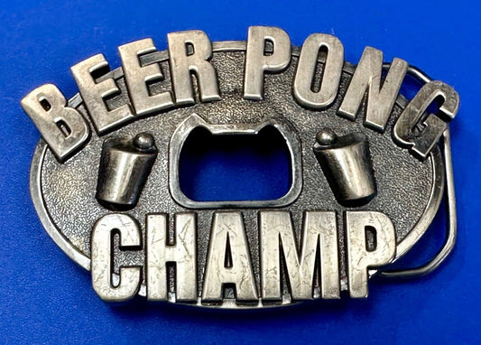 Beer Pong Champ Champion Bottle Opener And Belt Buckle by Kalan