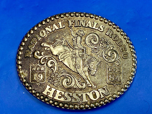 1984 Adult Size Nfr National Finals Rodeo Belt Buckle By Fred Fellows