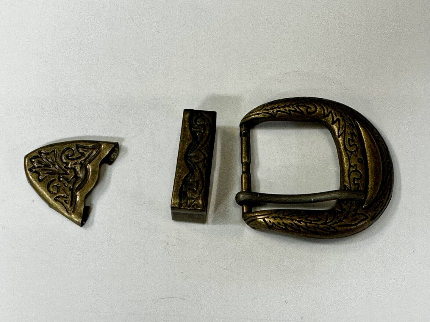 Three Piece Ranger Style Replacement Belt Buckle Keeper and Tip