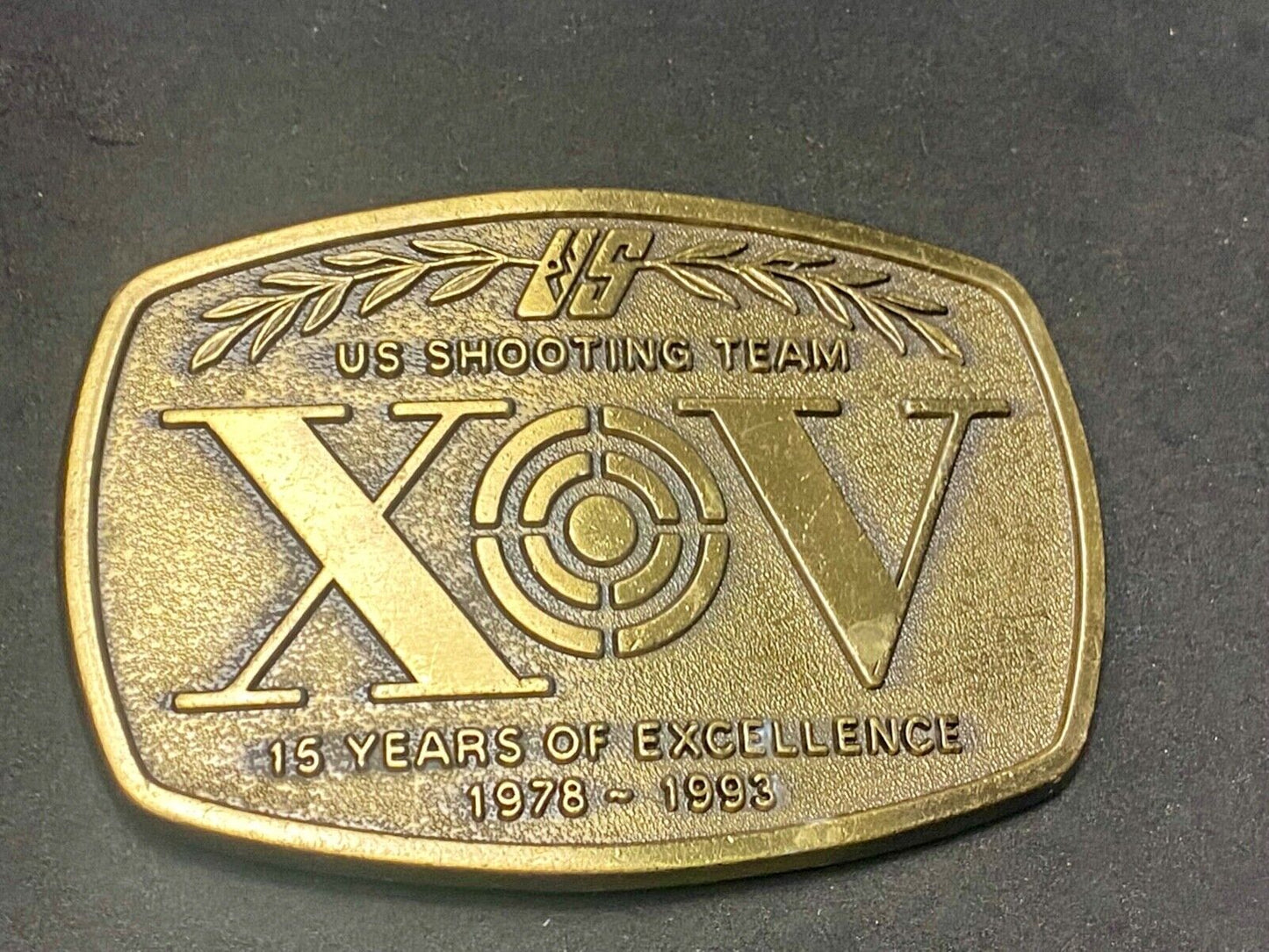 1978-1993 Vintage 15 Years of Excellence US Shooting Team Belt Buckle