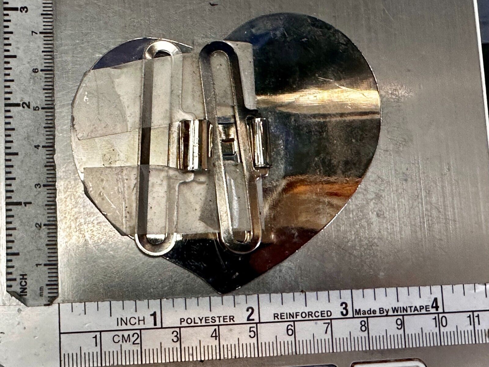 Artisan Heart Shaped Brushed Silver Color Cutout Belt Buckle