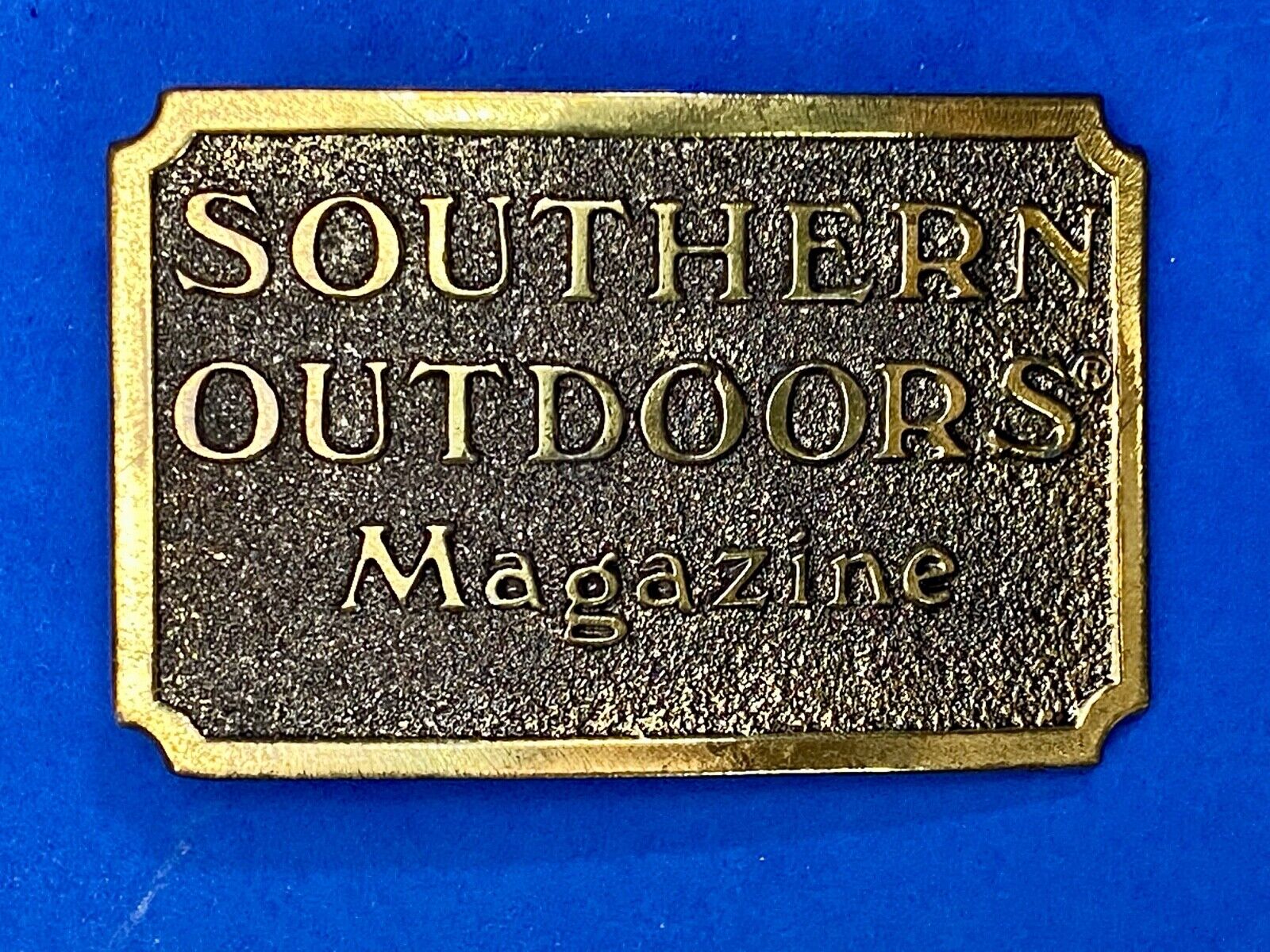 The Great American Buckle Co Vintage 1982 Southern Outdoors Magazine Belt Buckle